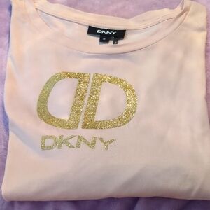 DKNY Gold and Cream Long Sleeve Tee